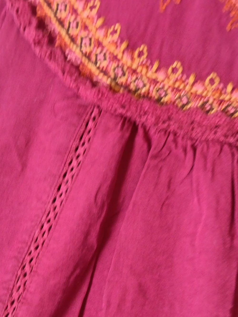 Angie Wine Red Embroidered Peasant Blouse - Picture 7 of 9
